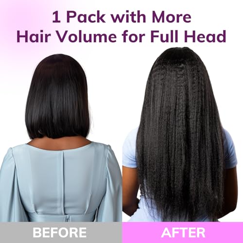 IDN BEAUTY 14-Inch Seamless Clip-In Hair Extensions for Black Women Natural Black