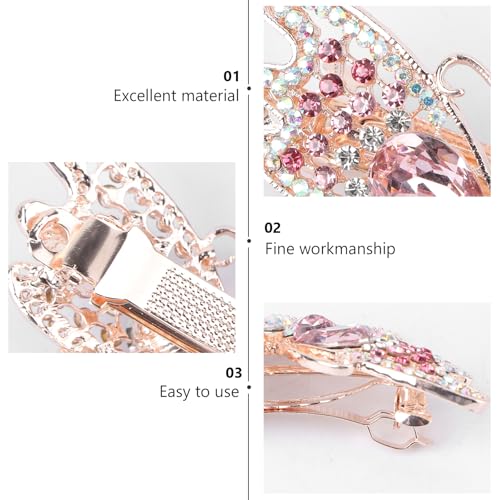 Beaupretty Rhinestone Hair Clips - Automatic Ponytail Holders (2 Pcs)