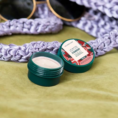 The Body Shop Strawberry Lip Butter - Intensely Nourishing Lip Balm, 0.3 Oz