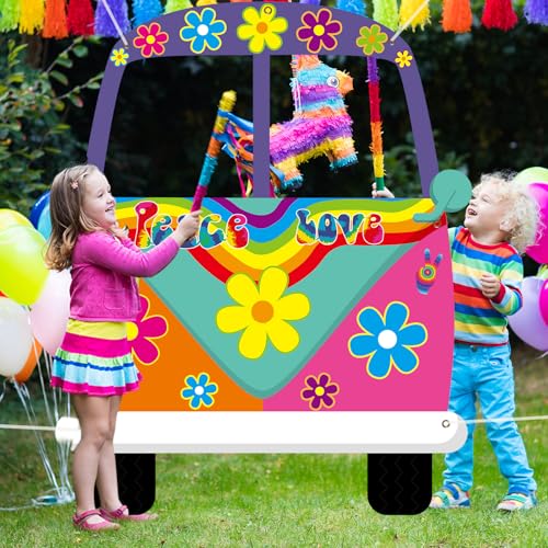 Hippie Bus Photo Prop Banner - 59 x 48.6 Inches for Parties