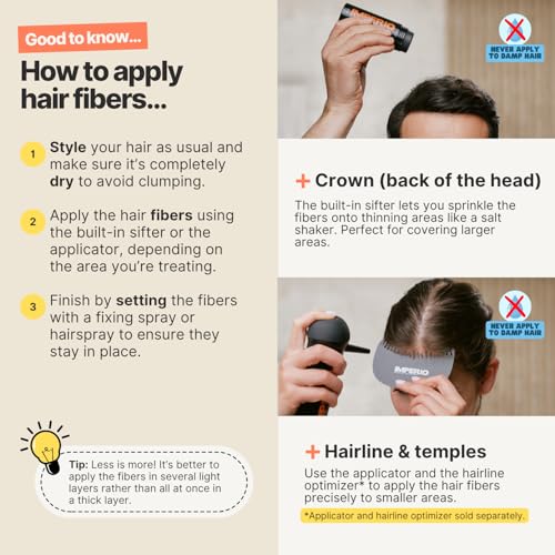IMPERIO Dark Brown Hair Building Fibers - 26g Instant Thinning Hair Solution for Men & Women
