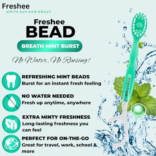 Freshee Light Mint Bead Disposable Travel Toothbrush - 5 in 1