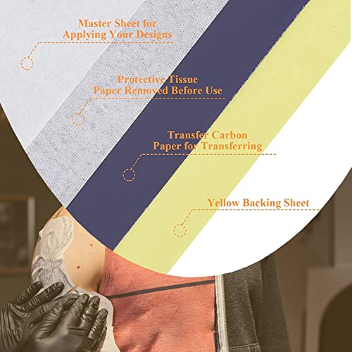 Yuelong 3+20PCS Tattoo Skin & Transfer Paper Kit - Practice Silicone & Stencil Supplies