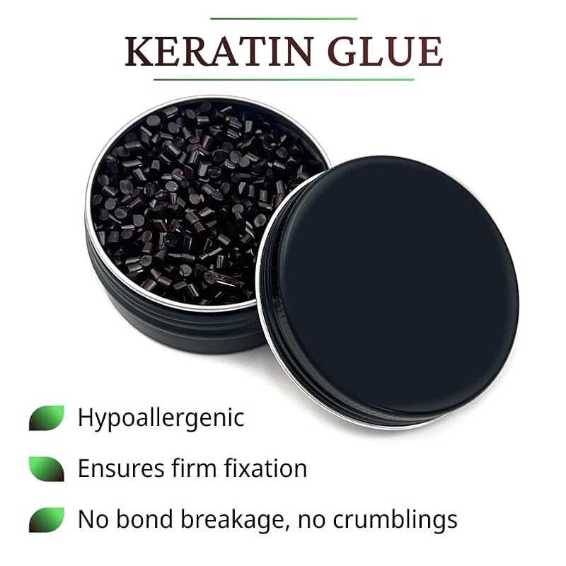 25g Italian Keratin Glue Beads for Hair Extensions - Dark Brown