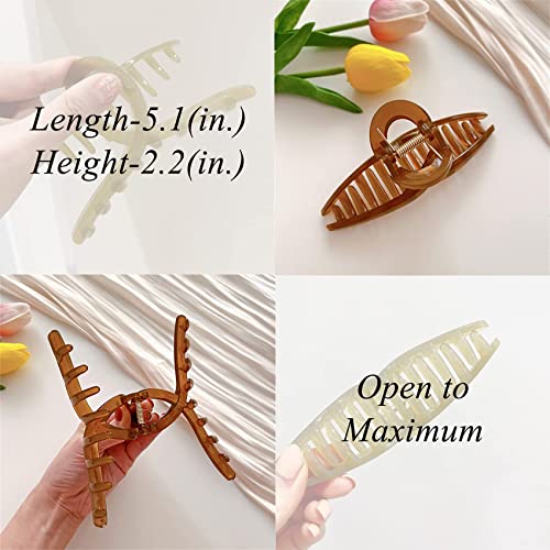 Large Jelly Hair Claw Clips Set for Thick Hair - 4 Pcs