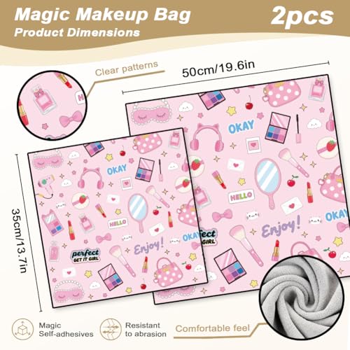Doodlream Self-Adhesive Travel Makeup Bag & Protective Wrap - 2 Pack