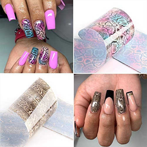 Snake Nail Art Foil Stickers - 10 Sheets Holographic Designs