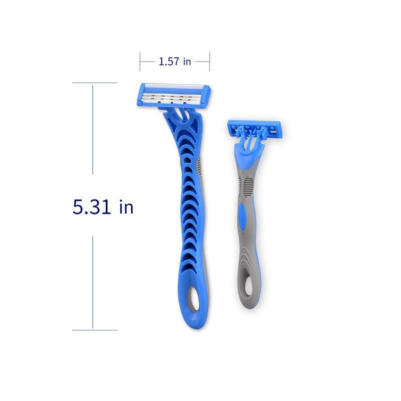 Men's Disposable Razors, 3-Blade Razors with Lubricating Strip and Pivoting Head, | Disposable Mens Razors for Shaving Sensitive Skin 12 count Blue