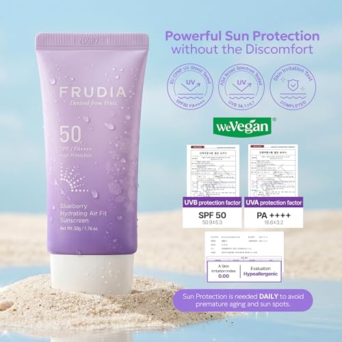 FRUDIA Blueberry Hydrating Air Fit Sunscreen SPF 50+ PA++++ (1.76 Oz)
