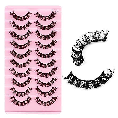 XUKAILAI Russian Strip Eyelashes - 10 Pairs Fluffy 3D Faux Mink Lashes
