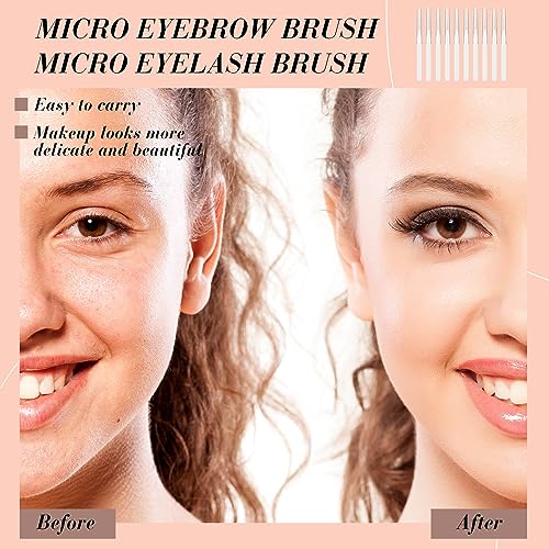 Lallisa 100pc Micro Eyebrow Spoolie Brushes with Caps for Lash Extensions