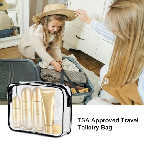 2-Pack TSA Approved Clear Toiletry Bags - Water-Resistant Travel Organizers
