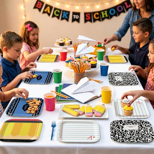 48pcs Back to School Paper Plates - 7 Inch Disposable Tableware