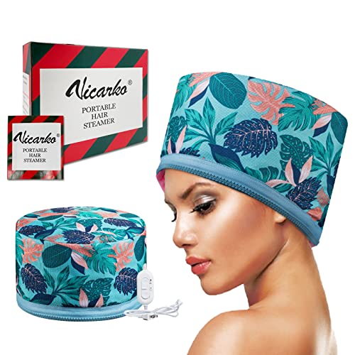 VICARKO Hawaii Blue Hair Steamer Thermal Heat Cap for Deep Conditioning