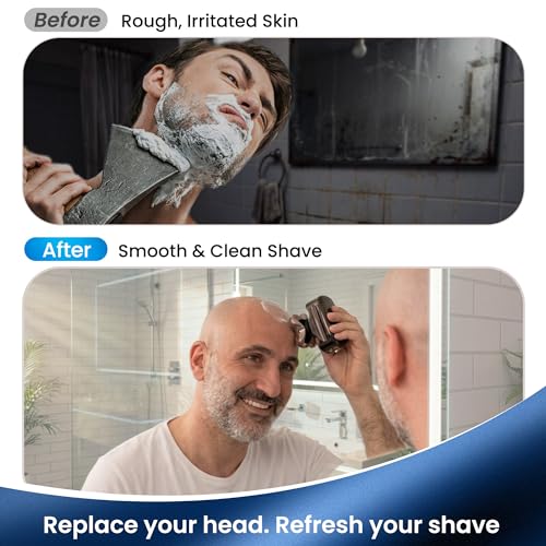 Krytonix Silver P2 2-Pack Pro 4D Shaver Replacement Blades for Skull Shaver