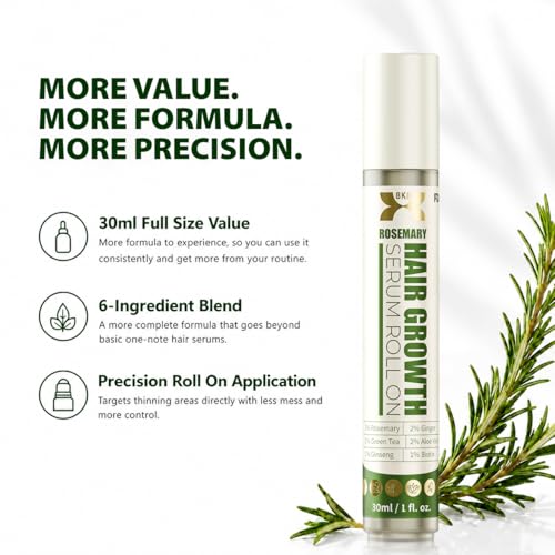 8K8 Hair Growth Serum Roll-On for Thinning Hair with Biotin & Rosemary