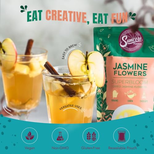 Premium Dried Jasmine Flowers for Tea and Baking - 1oz