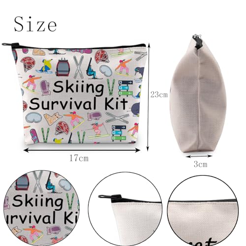POFULL Skiing Survival Kit Makeup Bag for Women - Winter Sport Cosmetic Organizer