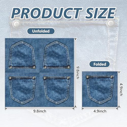 Whaline 50Pcs Blue Jean Cocktail Napkins - Western Party Supplies