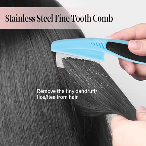 Stainless Steel Dandruff Comb Set for Scalp Care - 2 Combs