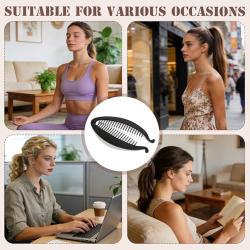 ProSuites 8-Pack Banana Hair Clips for Women - Neutral Colors, 2 Styles, All-Day Hold