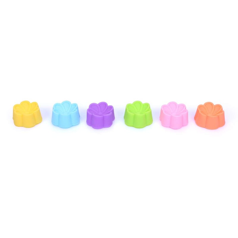 Mini Begonia Silicone Baking Cups Pack of 24 - Reusable Cupcake Liners Muffin Pan Molds 2 inch (5cm) - Nonstick Small Truffle Chocolate Jello Cups in 6 Colors Mini Begonia
