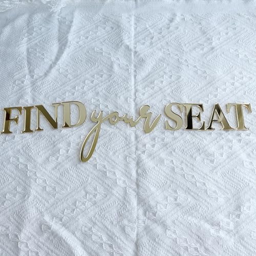 Find Your Seat Mirror Acrylic Letters for Wedding Signage - 4H x 16W