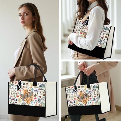 Dallas Travel Tote Bag & Makeup Bag Set - Large Capacity