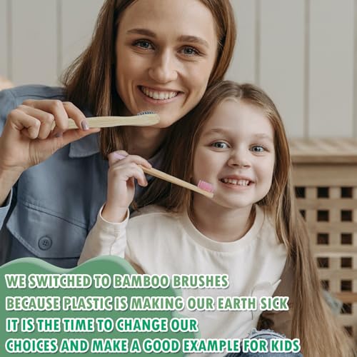 Bamboo Kids Toothbrush Set - 6 Pack Extra Soft Eco-Friendly Brushes