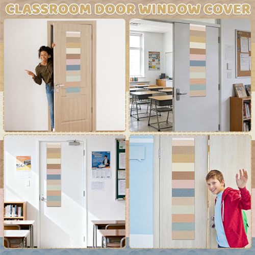 Boho Stripes Classroom Curtains - 2-Piece Door Window Set