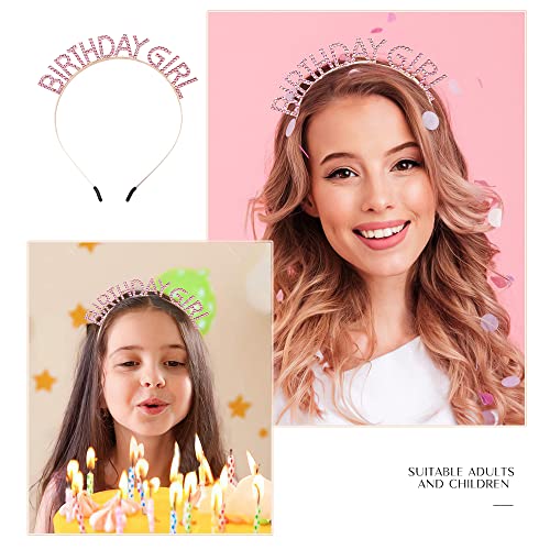 PQRUU Glitter Birthday Sash and Tiara Set - Pink Party Accessories