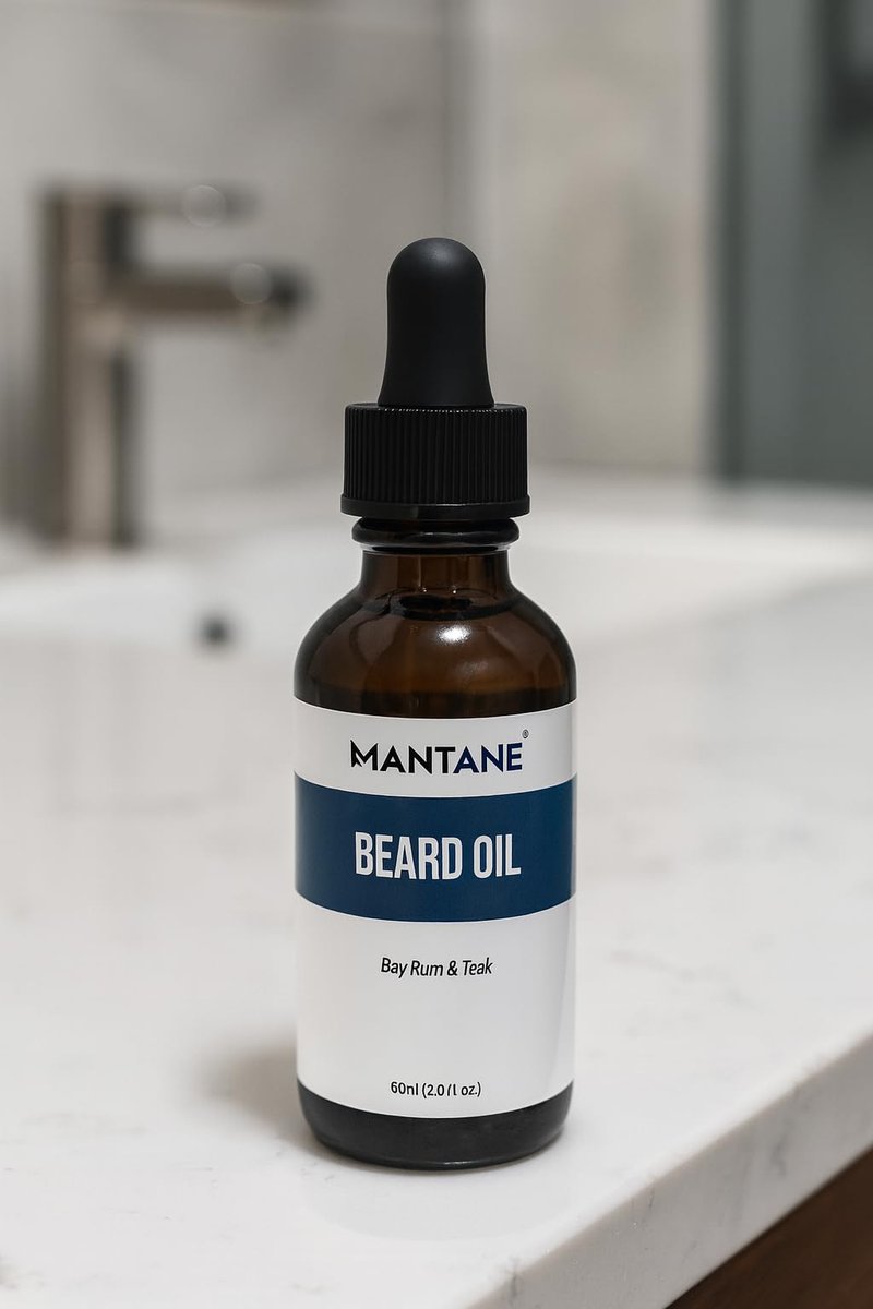 Mantane Beard Oil - Anti-Itch Conditioner & Moisturizer - Premium Crafted Formula inc. Argan, Jojoba & Almond Oils - 2oz
