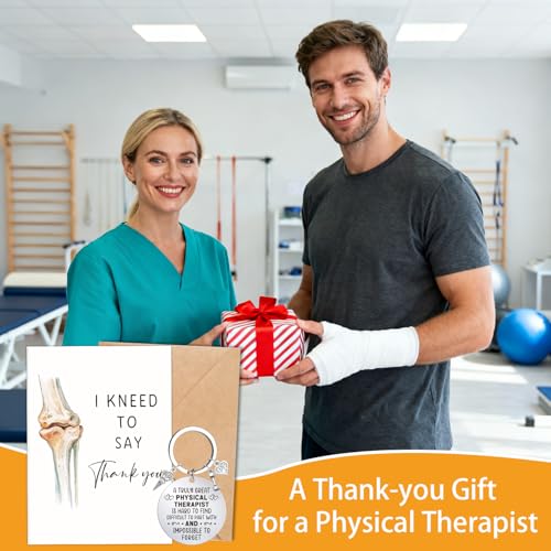 Physical Therapist Appreciation Gift Set with Card & Keychain