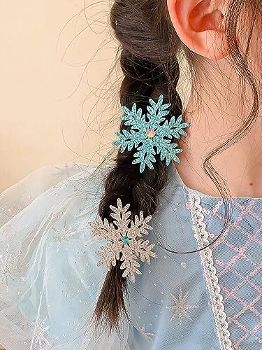 8PCS Snowflake Hair Clips - Festive Christmas Hair Accessories
