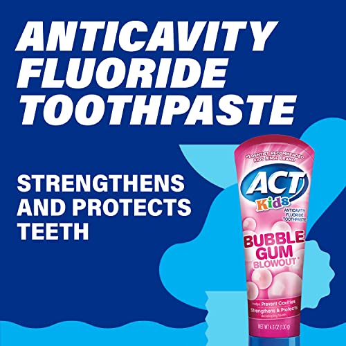 ACT Kids Anticavity Fluoride Toothpaste - Bubble Gum 4.6 oz (2-Pack)