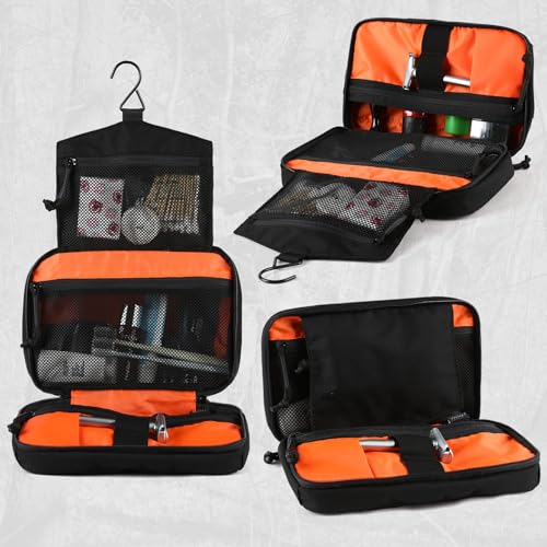 VOTAGOO GEAR Black Tactical Toiletry Bag Waterproof Nylon Molle Dopp Kit Travel Organizer