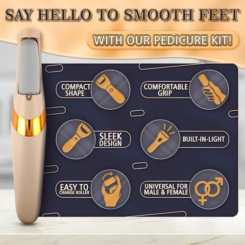 Beige Electric Foot Callus Remover with 2 Speed Modes & Rollers - AZZORI