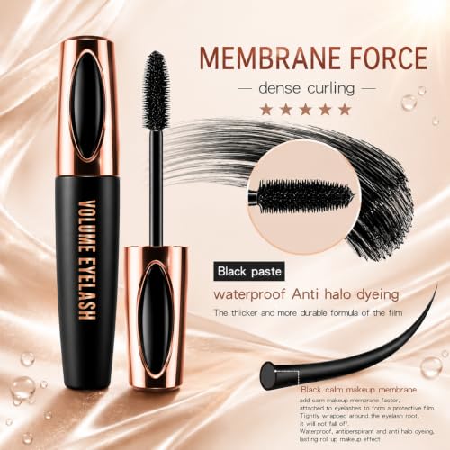 4D Silk Fiber Mascara - Waterproof & Smudge Proof, 4 Packs