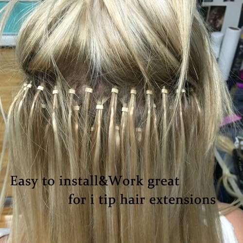 1000pcs 5mm Brown Extension Beads,Silicone Lined Micro Rings,MicroLink I Tip Weft Sew in Beads for Fairy/Hair Tinsel and Feathers Extensions