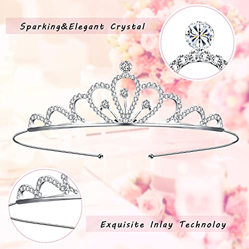 6-Piece Princess Tiara Crown Set for Women and Girls - Rhinestone Hair Accessories