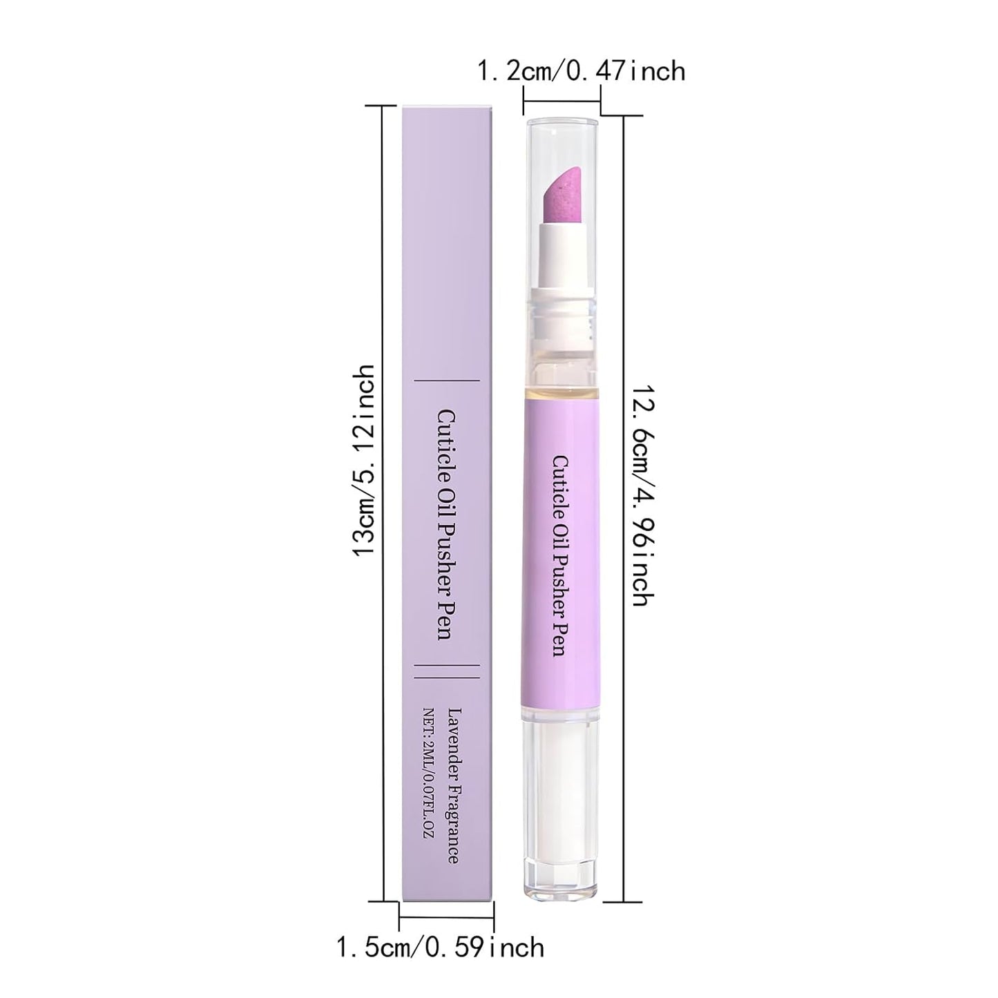 Cuticle Oil Pusher Pen - 2-in-1 Ceramic Nail Care Tool for Dry & Damaged Nails | Moisturizes & Strengthens (1 Pc)