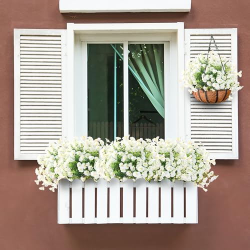 12 Bundles of UV Resistant Faux Morning Glory Flowers for Outdoor Decoration