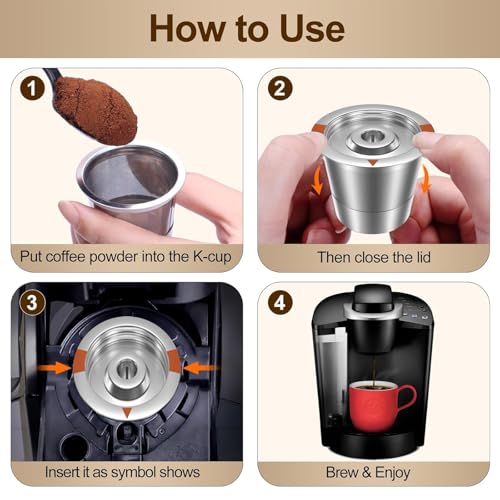 Reusable Stainless Steel K Cups for Keurig - 2 Pack Coffee Pods