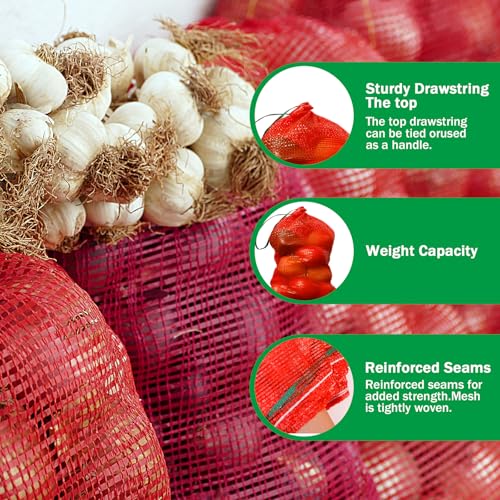 25 Pack Mesh Onion Bags - 14'' x 20'' Reusable Vegetable Storage