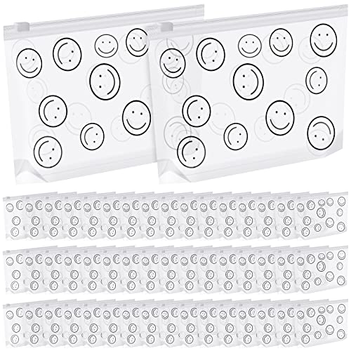 Silkfly 50-Pack Clear Makeup & Toiletry Bags with Cute Face Design