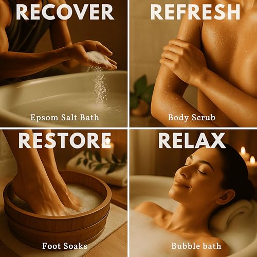 Epsom Salt Foaming Bath Soak – Coconut & Teatree, 12 oz – Muscle Recovery & Relaxation
