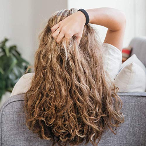 Burlybands Black Elastic Hair Ties Pack of 8 No Damage for Thick Heavy Hair