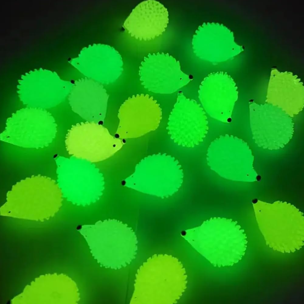 Mini Luminous Resin Hedgehogs - 36 PCS Tiny Figurines for Dollhouse & Micro Landscape Décor