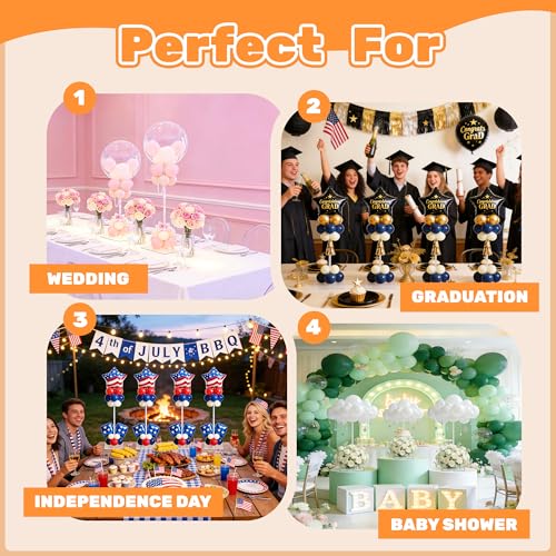 JOYYPOP Adjustable Balloon Stands - 4 Set for Table Centerpieces