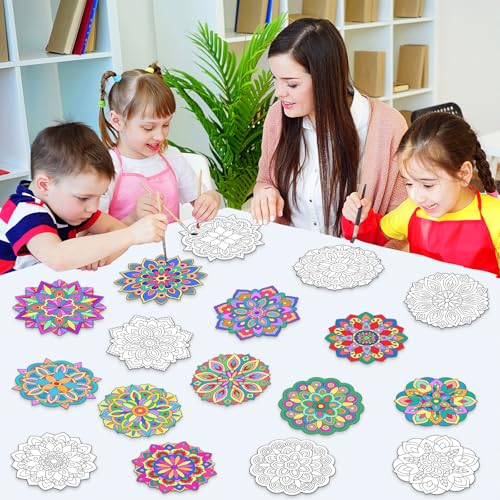 48 Pcs Mandala Coloring Cutouts Set for DIY Art Projects